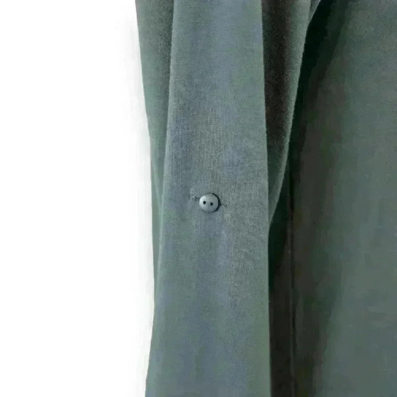 Cable & Gauge Olive Army Green Embroidered 3/4 Sleeve Tunic Size Small - Picture 3 of 8